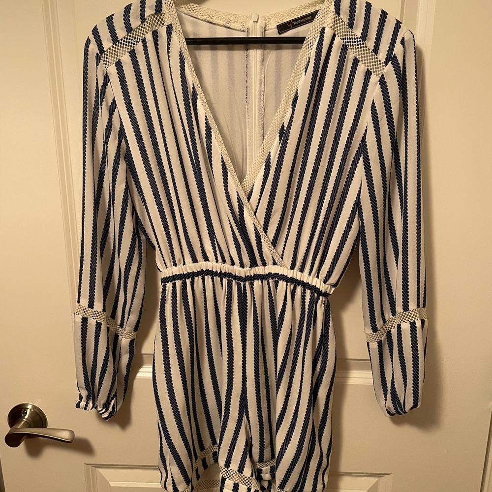 Blue and White Custom Romper